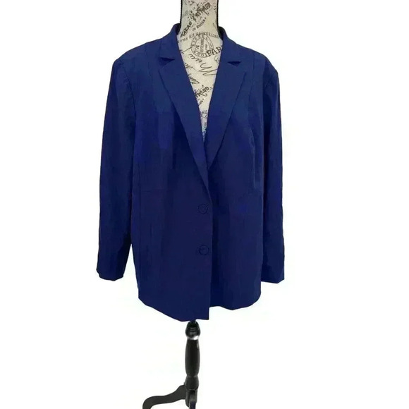 Lafayette 148, two button blazer jacket, Blue, 20W - Picture 1 of 5